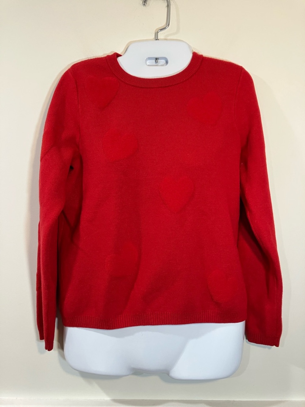 Nicole Miller Red Heart Pattern Sweater S
